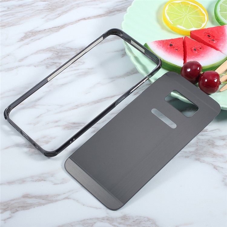 Aluminum Alloy Frame + Brushed PC Back Case for Samsung Galaxy S8+ SM-G955 - Black-5