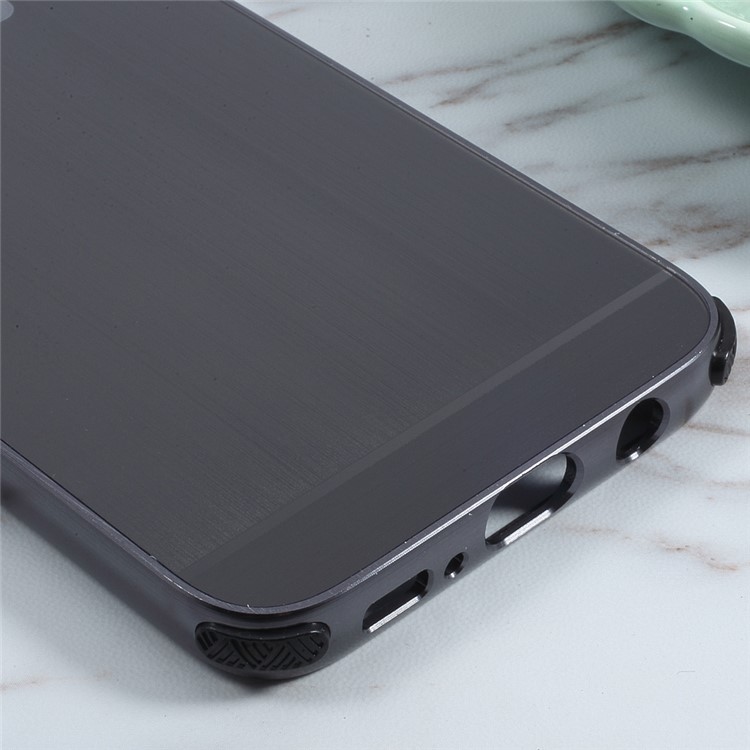 Aluminum Alloy Frame + Brushed PC Back Case for Samsung Galaxy S8+ SM-G955 - Black-7