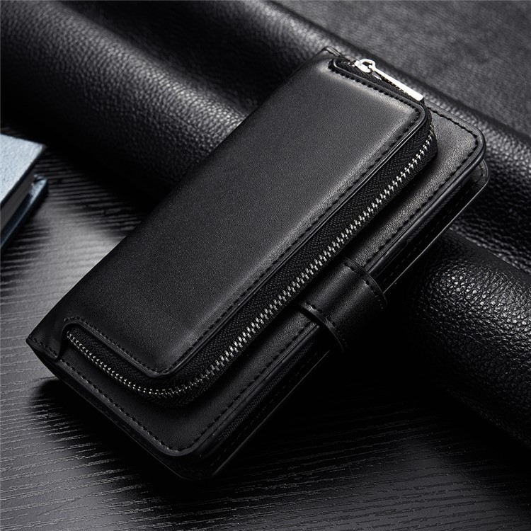 For Samsung Galaxy S8 G950 Detachable 2-in-1 Zipper Pocket Wallet Leather Phone Case - Black-1