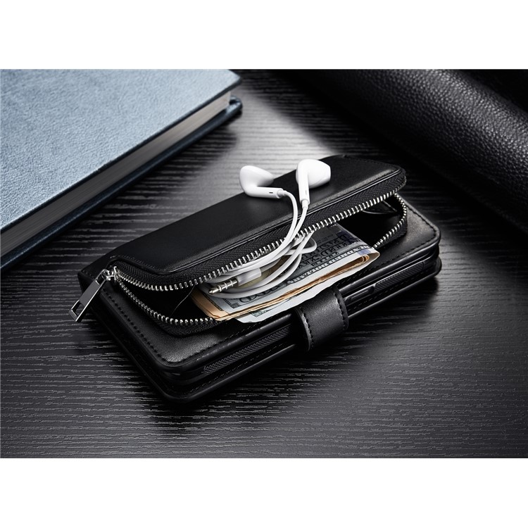 For Samsung Galaxy S8 G950 Detachable 2-in-1 Zipper Pocket Wallet Leather Phone Case - Black-2