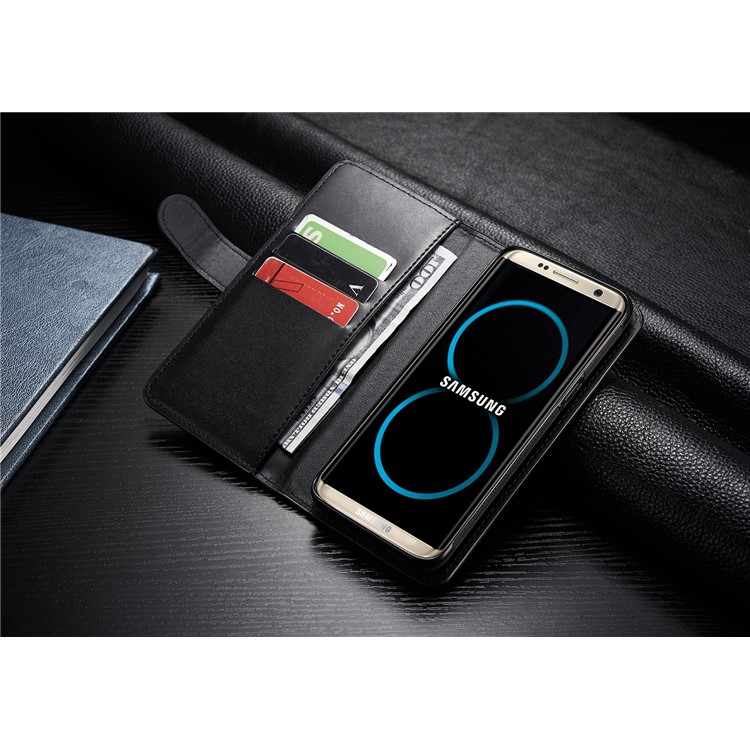 For Samsung Galaxy S8 G950 Detachable 2-in-1 Zipper Pocket Wallet Leather Phone Case - Black-4