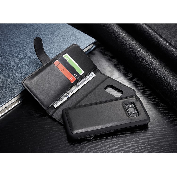 For Samsung Galaxy S8 G950 Detachable 2-in-1 Zipper Pocket Wallet Leather Phone Case - Black-5