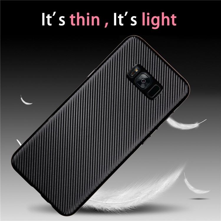 Carbon Fibre Texture TPU Mobile Phone Case for Samsung Galaxy S8 G950 - Black-3