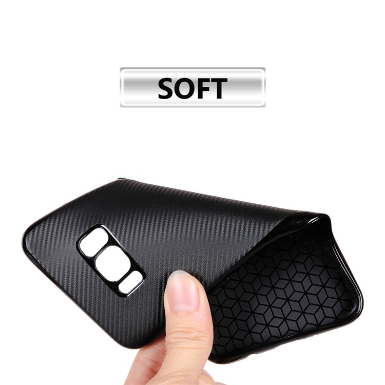 Carbon Fibre Texture TPU Mobile Phone Case for Samsung Galaxy S8 G950 - Black-4