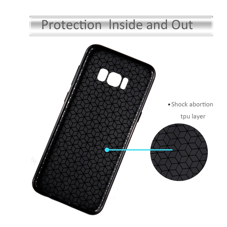 Carbon Fibre Texture TPU Mobile Phone Case for Samsung Galaxy S8 G950 - Black-5