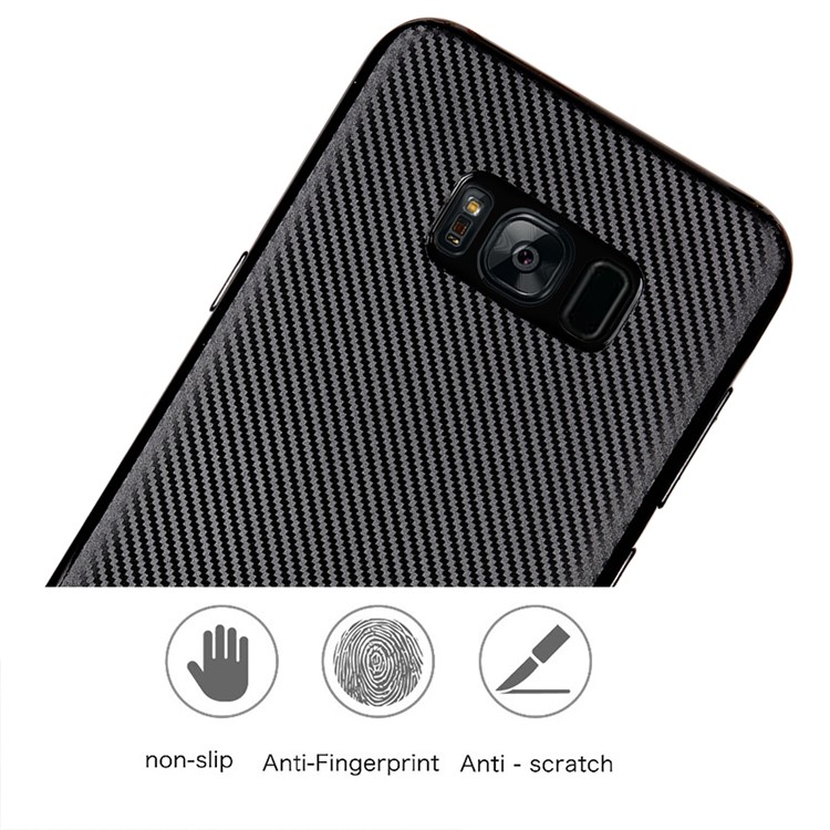 Carbon Fibre Texture TPU Mobile Phone Case for Samsung Galaxy S8 G950 - Black-6