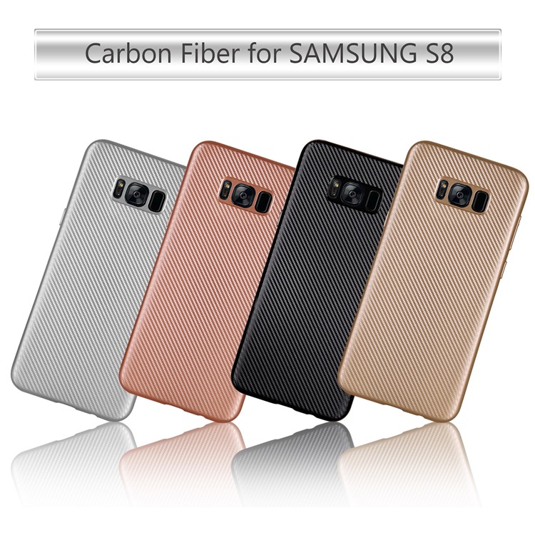 Carbon Fibre Texture TPU Mobile Phone Case for Samsung Galaxy S8 G950 - Black-8