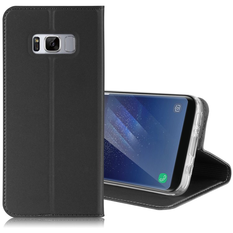Card Holder Leather Cell Phone Case for Samsung Galaxy S8 Plus G955 - Black-4