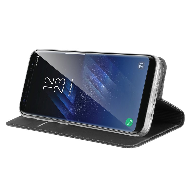 Card Holder Leather Cell Phone Case for Samsung Galaxy S8 Plus G955 - Black-7
