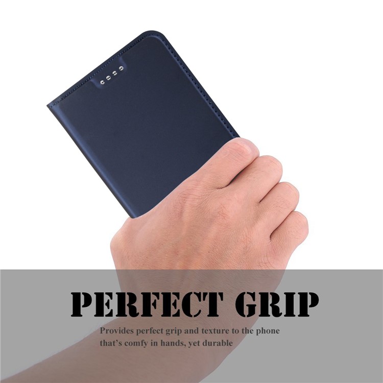 Card Slot Leather Mobile Phone Case for Samsung Galaxy S8 G950 - Dark Blue-3
