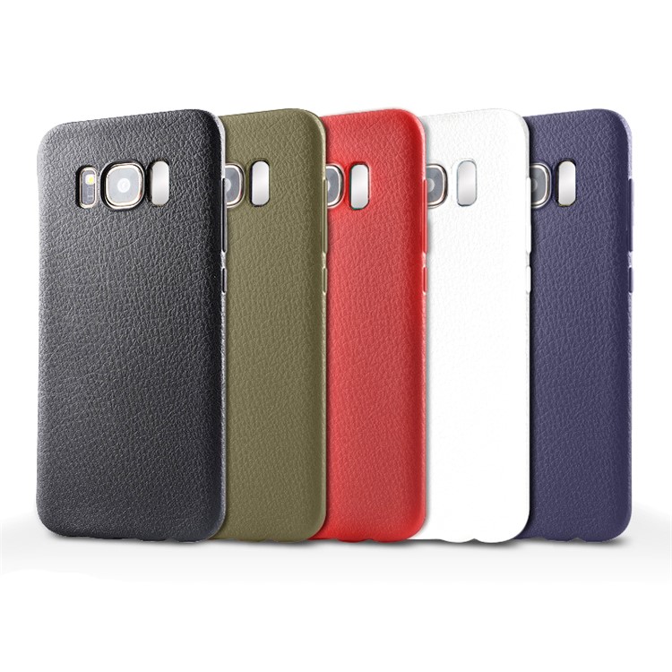 Ultra Thin Litchi Texture leather Coated TPU Cell Phone Case for Samsung Galaxy S8 G950 - Black-13