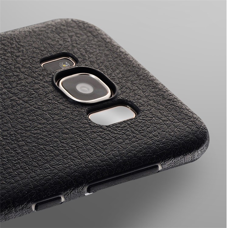 Ultra Thin Litchi Texture leather Coated TPU Cell Phone Case for Samsung Galaxy S8 G950 - Black-7