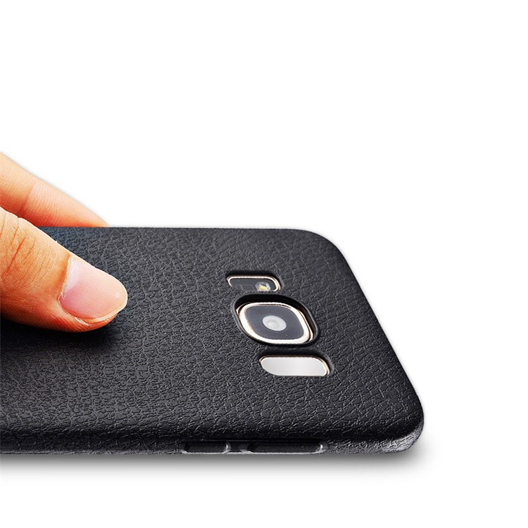 Ultra-thin Litchi Grain leather Coated TPU Mobile Phone Cover for Samsung Galaxy S8 Plus G955 - Black-12