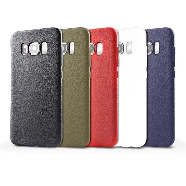 Ultra-thin Litchi Grain leather Coated TPU Mobile Phone Cover for Samsung Galaxy S8 Plus G955 - Black-13