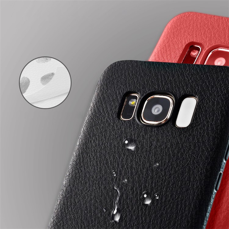 Ultra-thin Litchi Grain leather Coated TPU Mobile Phone Cover for Samsung Galaxy S8 Plus G955 - Black-3