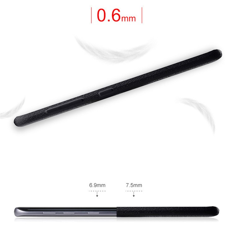 Ultra-thin Litchi Grain leather Coated TPU Mobile Phone Cover for Samsung Galaxy S8 Plus G955 - Black-4