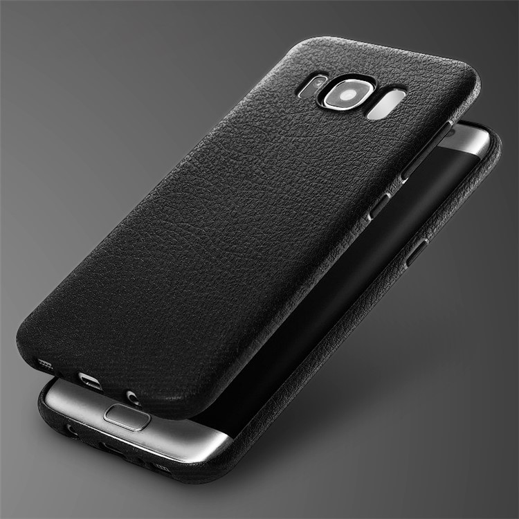 Ultra-thin Litchi Grain leather Coated TPU Mobile Phone Cover for Samsung Galaxy S8 Plus G955 - Black-6