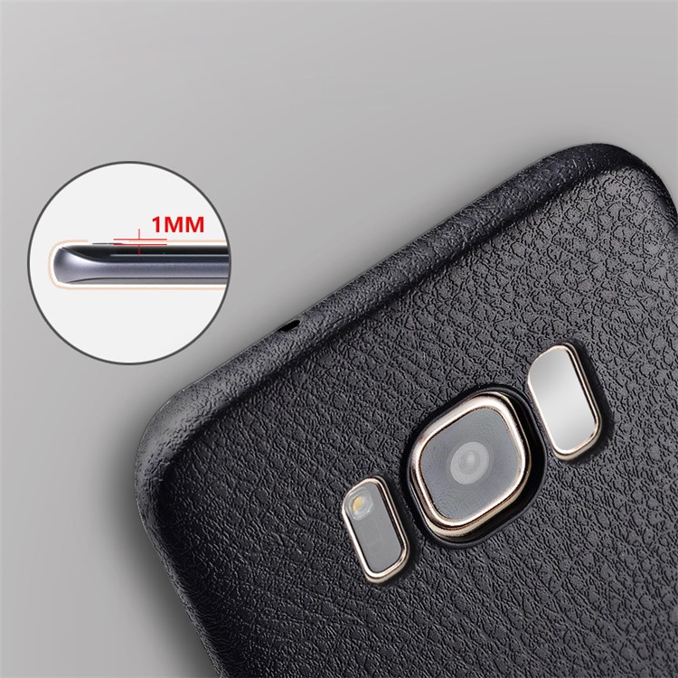 Ultra-thin Litchi Grain leather Coated TPU Mobile Phone Cover for Samsung Galaxy S8 Plus G955 - Black-7