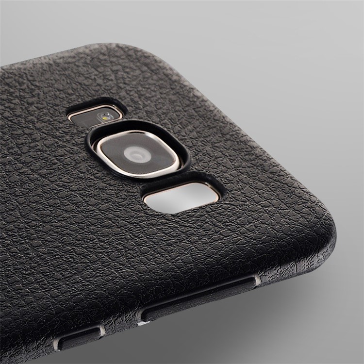 Ultra-thin Litchi Grain leather Coated TPU Mobile Phone Cover for Samsung Galaxy S8 Plus G955 - Black-8