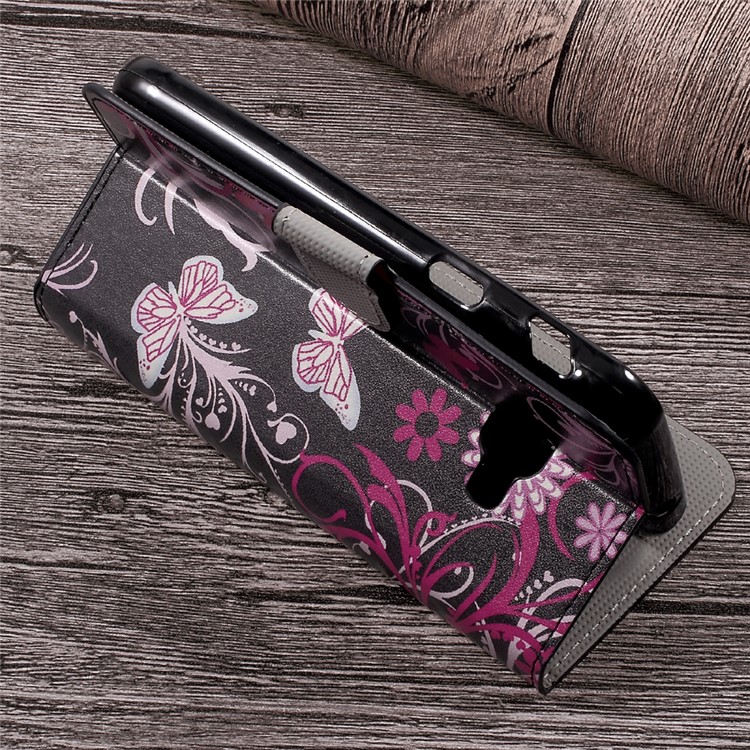 Patterned Leather Wallet Stand Mobile Phone Case for Samsung Galaxy Xcover 4 G390F - Floral Butterflies-4
