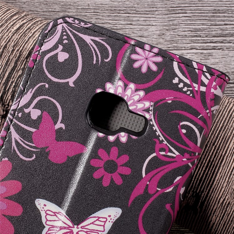 Patterned Leather Wallet Stand Mobile Phone Case for Samsung Galaxy Xcover 4 G390F - Floral Butterflies-6