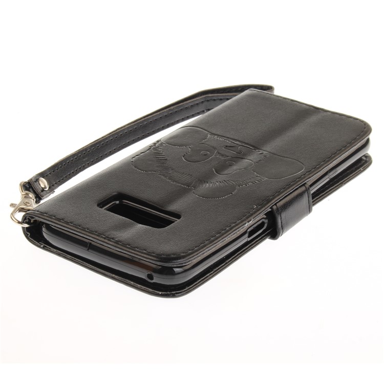 Panda Imprinted Leather Wallet Case for Samsung Galaxy S8 SM-G950 - Black-5