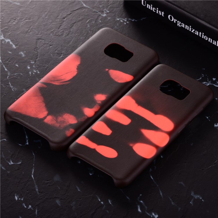 Thermal Induction Fluorescent Color Changing PU Leather Back Cover for Samsung Galaxy S8 G950 - Black-3