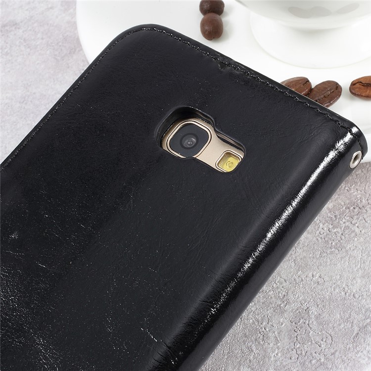 Two-color Slicing PU Leather Wallet Case for Samsung Galaxy A5 (2017) SM-A520F - Black-10
