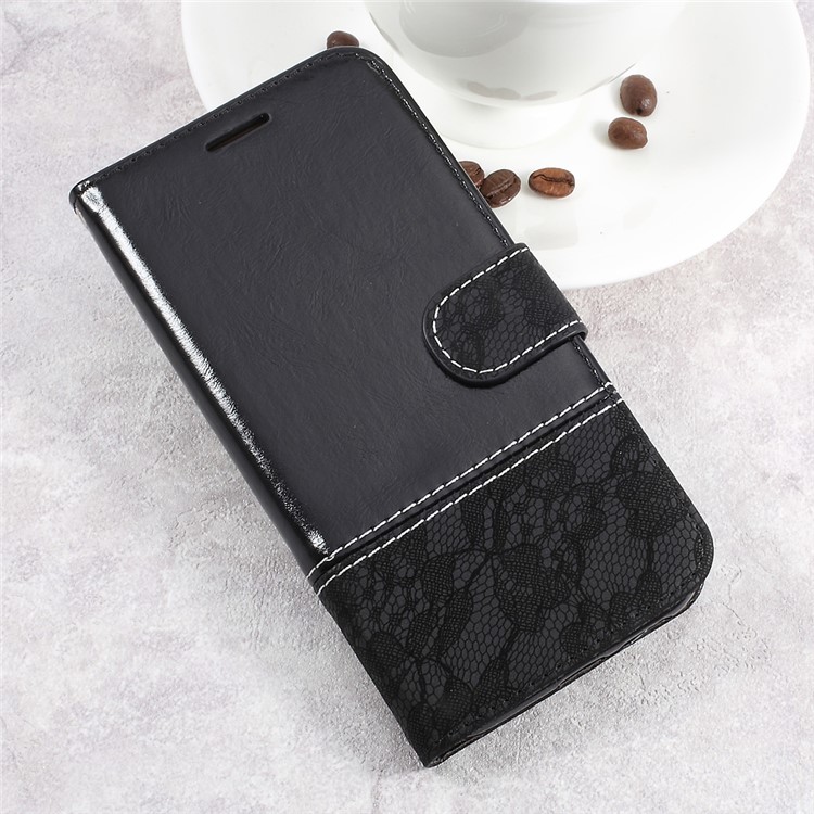 Two-color Slicing PU Leather Wallet Case for Samsung Galaxy A5 (2017) SM-A520F - Black-3