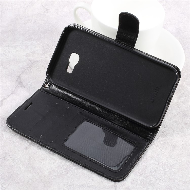 Two-color Slicing PU Leather Wallet Case for Samsung Galaxy A5 (2017) SM-A520F - Black-7