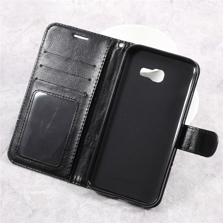 Two-color Slicing PU Leather Wallet Case for Samsung Galaxy A5 (2017) SM-A520F - Black-8