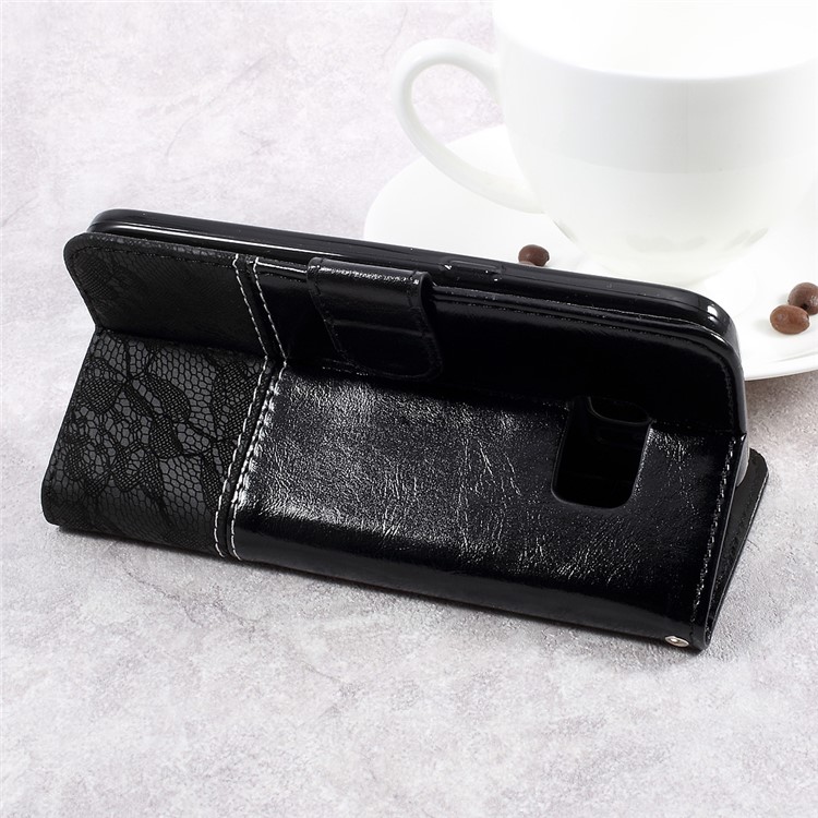 Two-color Slicing PU Leather Wallet Case for Samsung Galaxy S7 G930 - Black-6
