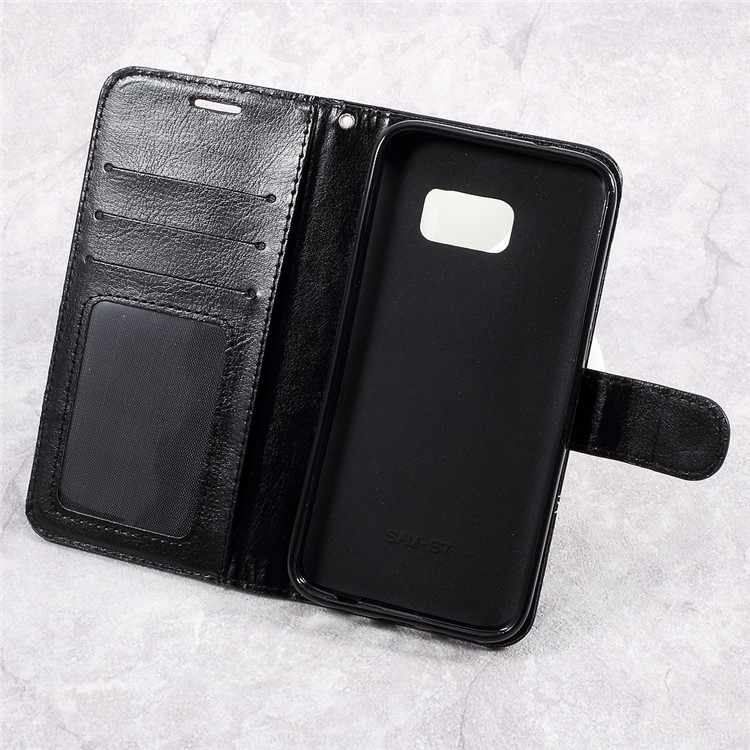 Two-color Slicing PU Leather Wallet Case for Samsung Galaxy S7 G930 - Black-8