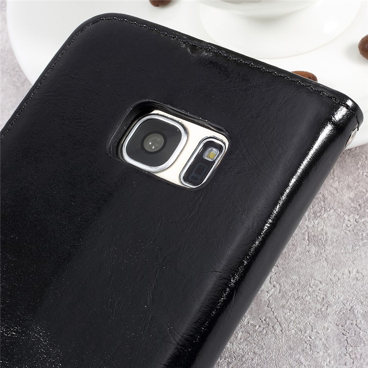 Two-color Slicing PU Leather Wallet Case for Samsung Galaxy S7 G930 - Black-9