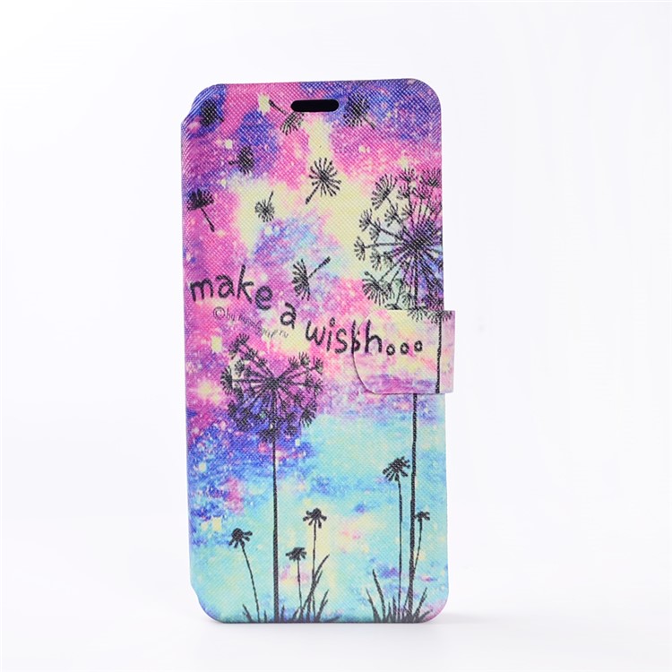Pattern Printing Leather Folio Case for Samsung Galaxy S8+ SM-G955 - Dandelion and Quote-2
