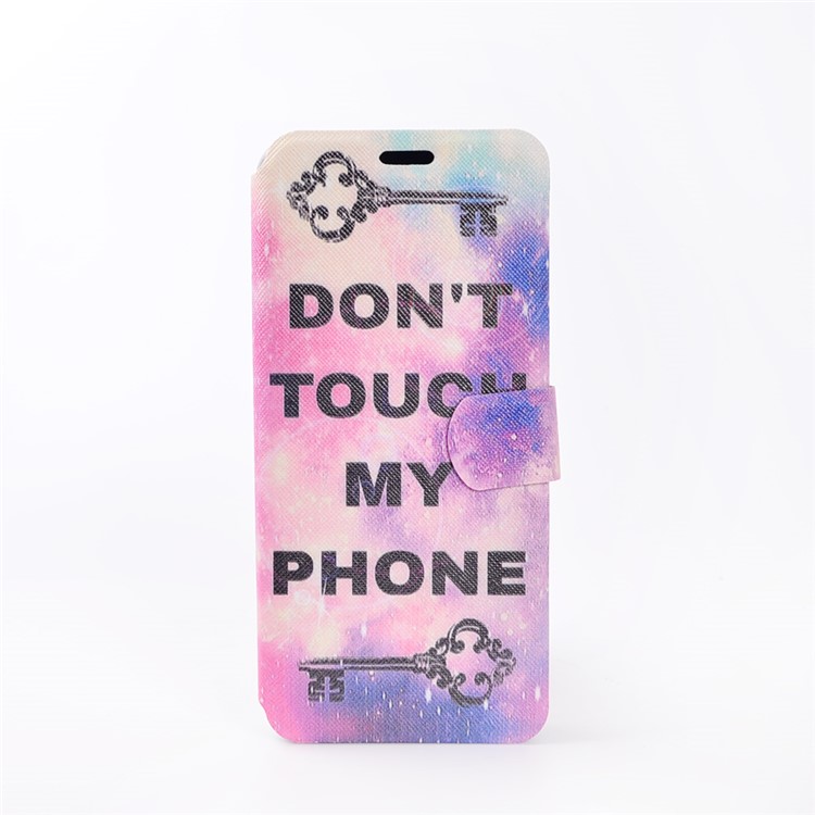 Pattern Printing Leather Cell Phone Case for Samsung Galaxy S8+ SM-G955 - Do not Touch My Phone-2