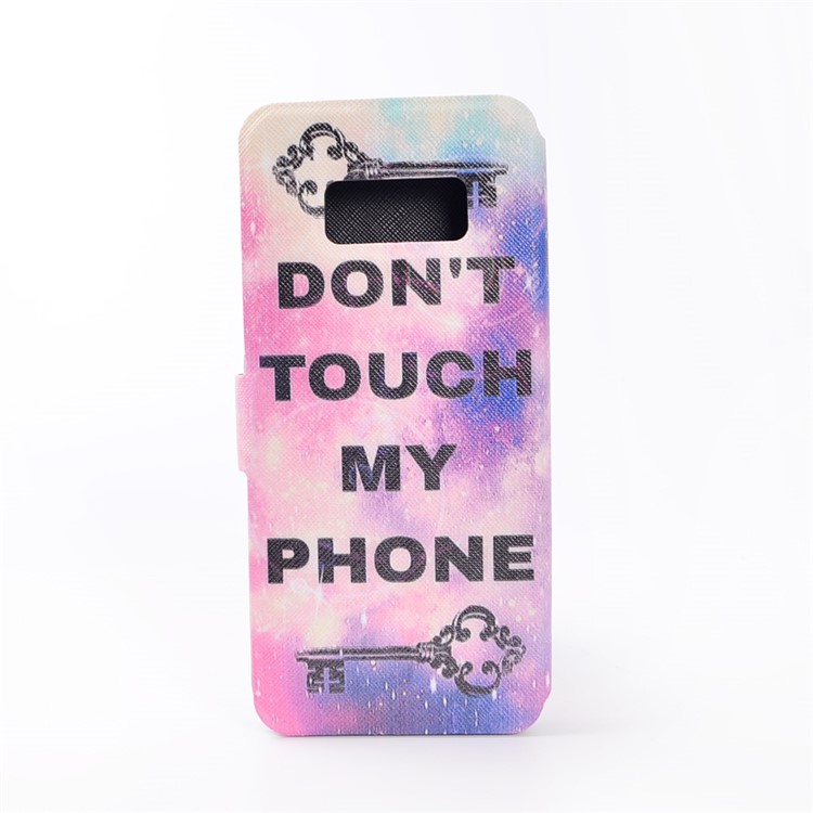 Pattern Printing Leather Cell Phone Case for Samsung Galaxy S8+ SM-G955 - Do not Touch My Phone-3