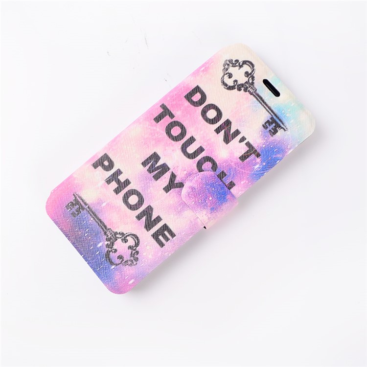 Pattern Printing Leather Cell Phone Case for Samsung Galaxy S8+ SM-G955 - Do not Touch My Phone-4