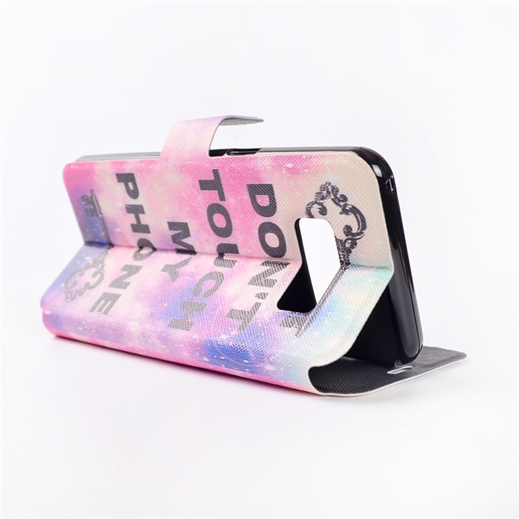 Pattern Printing Leather Cell Phone Case for Samsung Galaxy S8+ SM-G955 - Do not Touch My Phone-6