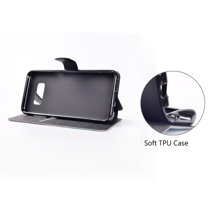 Pattern Printing Leather Cell Phone Case for Samsung Galaxy S8+ SM-G955 - Do not Touch My Phone-7