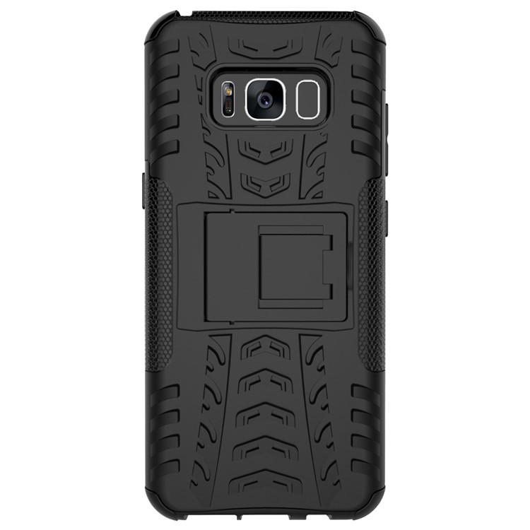 For Samsung Galaxy S8 G950 Tyre Pattern 2-in-1 Kickstand PC + TPU Hybrid Case Cover - Black-2