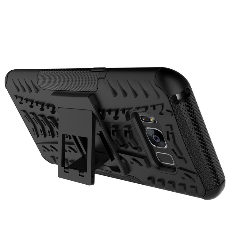 For Samsung Galaxy S8 G950 Tyre Pattern 2-in-1 Kickstand PC + TPU Hybrid Case Cover - Black-8