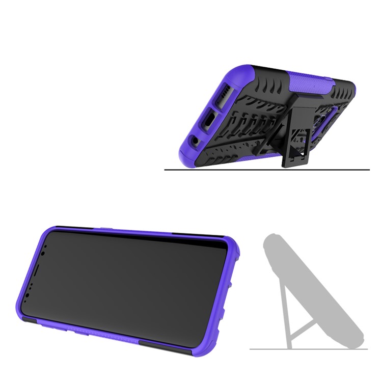 2-in-1 Tyre Pattern Kickstand PC + TPU Phone Cover for Samsung Galaxy S8 G950 - Purple-2