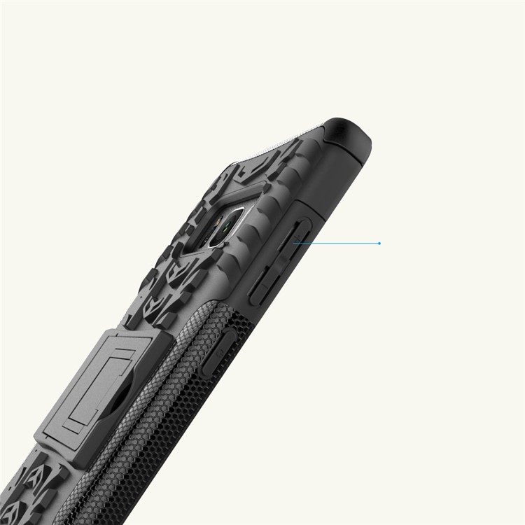 For Samsung Galaxy S8 Plus G955 Tyre Pattern Kickstand PC + TPU Hybrid Case Accessory - Black-11