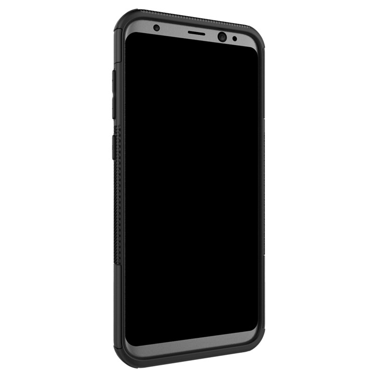 For Samsung Galaxy S8 Plus G955 Tyre Pattern Kickstand PC + TPU Hybrid Case Accessory - Black-7