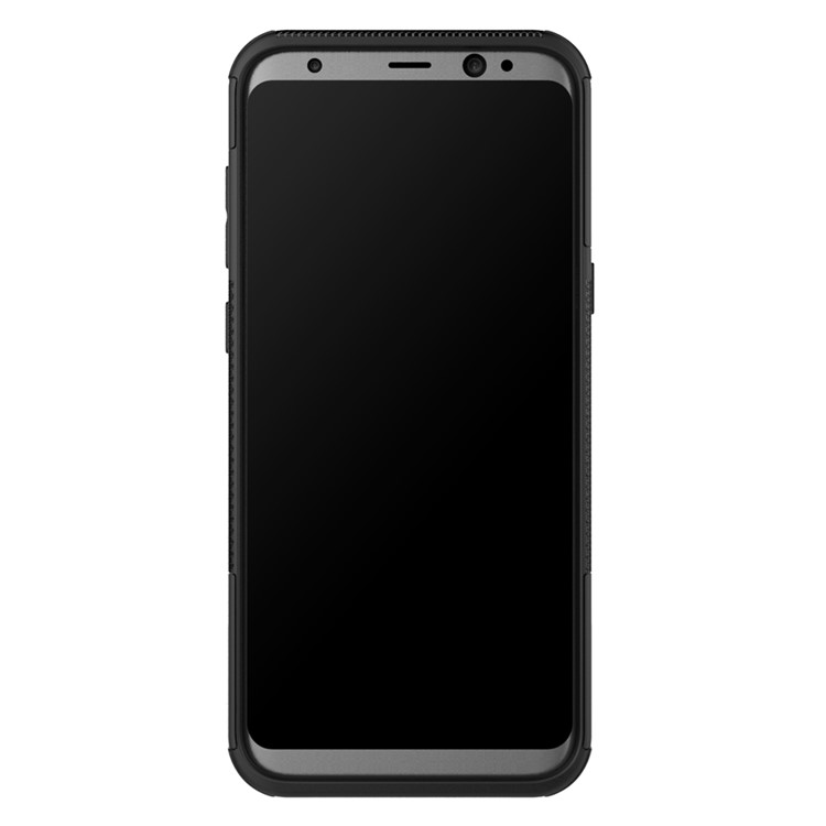 For Samsung Galaxy S8 Plus G955 Tyre Pattern Kickstand PC + TPU Hybrid Case Accessory - Black-8