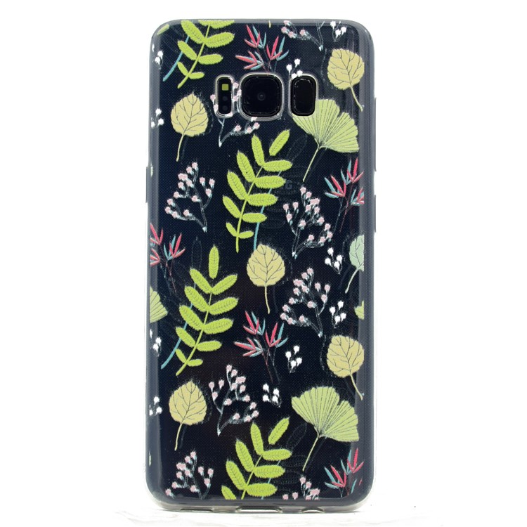 Pattern Printing Soft TPU Case for Samsung Galaxy S8 SM-G950 - Flowers and Leaves-1
