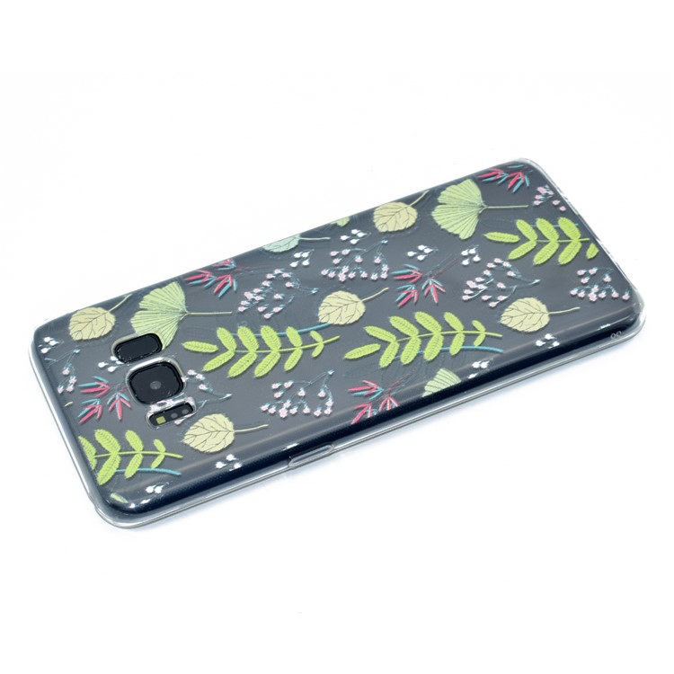 Pattern Printing Soft TPU Case for Samsung Galaxy S8 SM-G950 - Flowers and Leaves-3