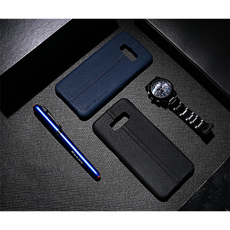 USAMS Litch Grain Leather Coated PC Hard Cover for Samsung Galaxy S8 G950 - Black-4