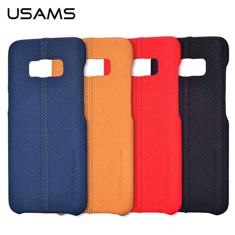 USAMS Litch Grain Leather Coated PC Hard Cover for Samsung Galaxy S8 G950 - Black-7